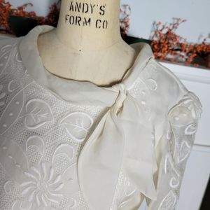 L| Cream Embroidered Dress
